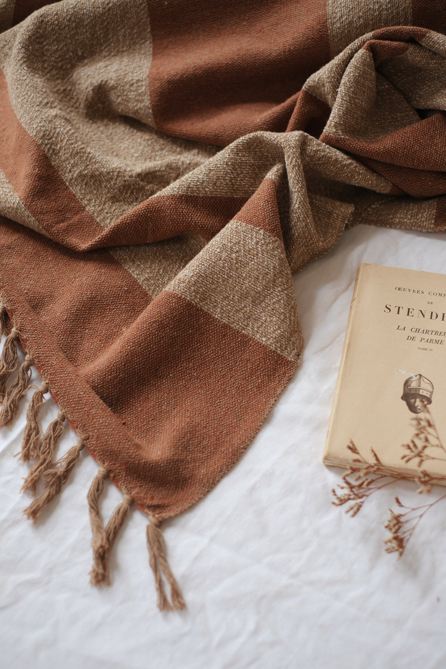 Plaid coton terracotta