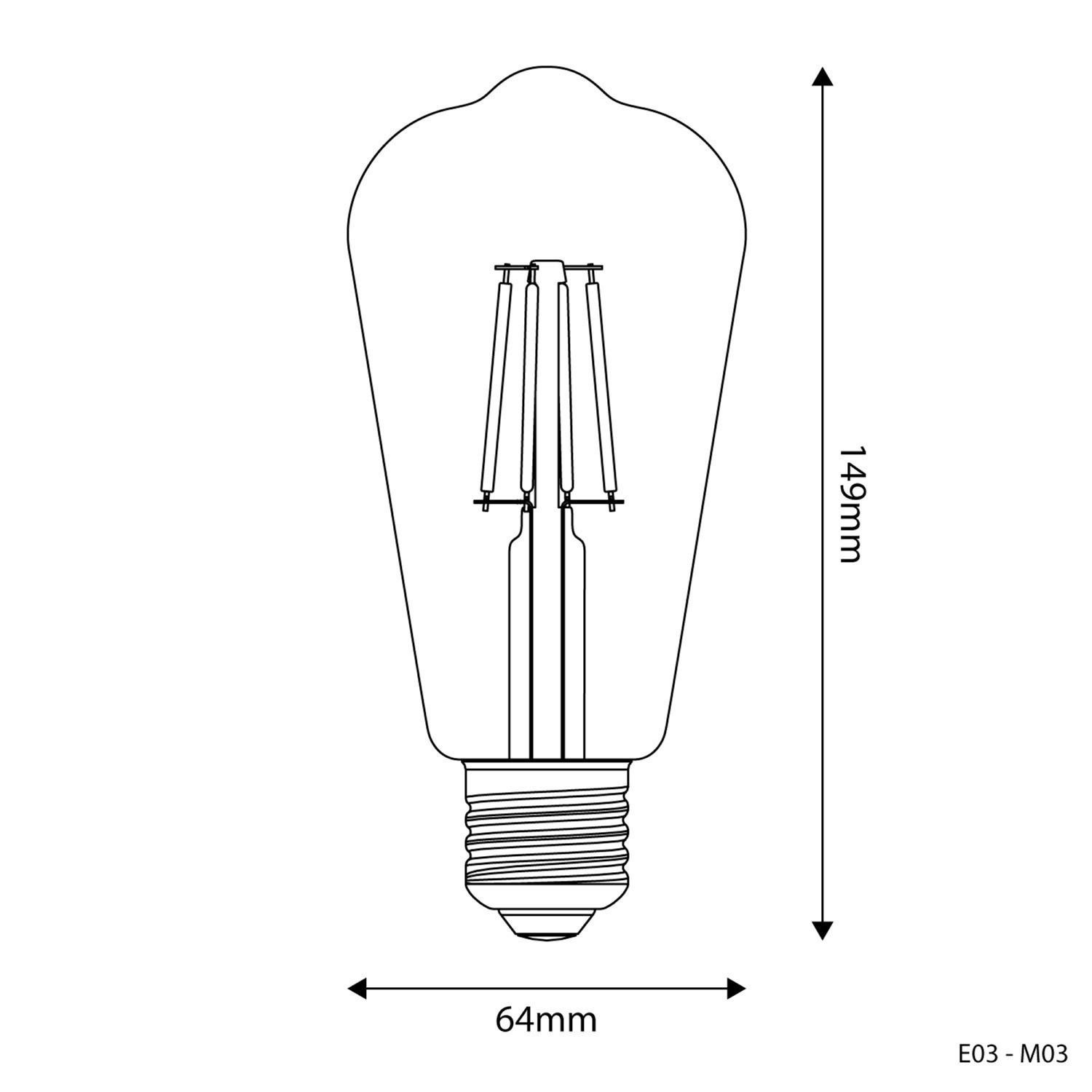 Ampoule LED E27 D6,4cm H14cm – Image 2