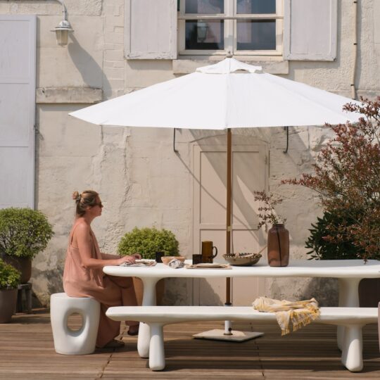 banc de jardin résine blanche
