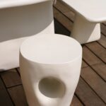 Pouf en resine blanc