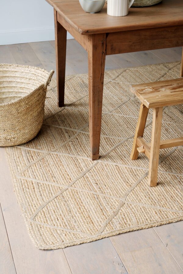 Tapis croisillon en jute