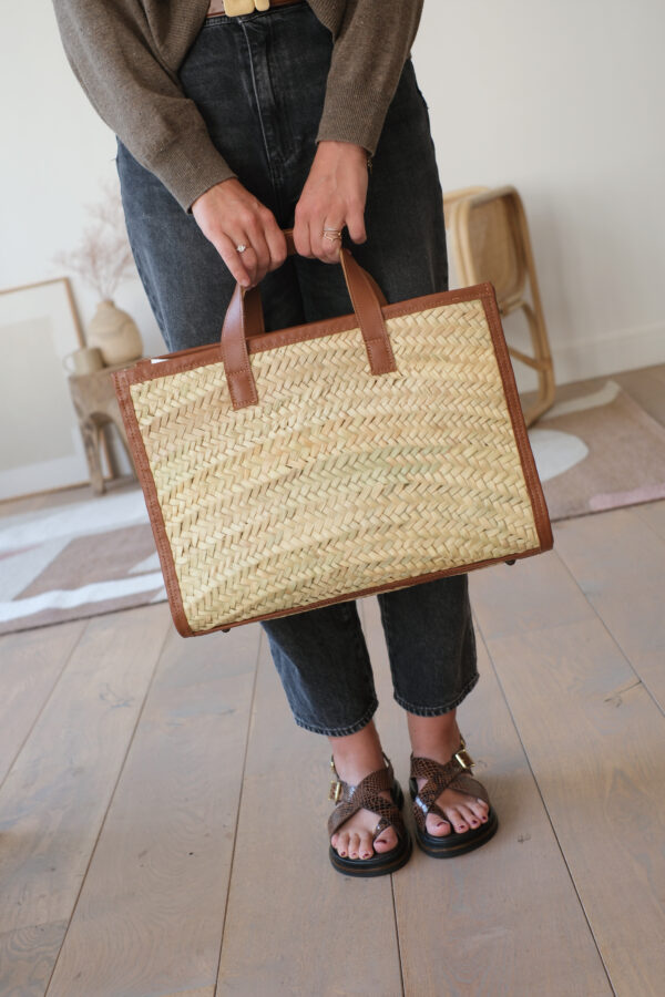Sac en feuille de palmier et cuir