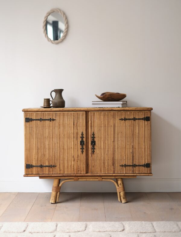 Buffet vintage en rotin Audoux & Minet