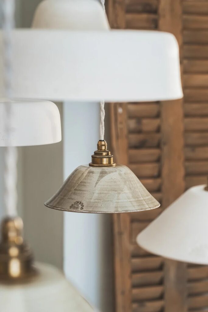 suspension grès vert de gris