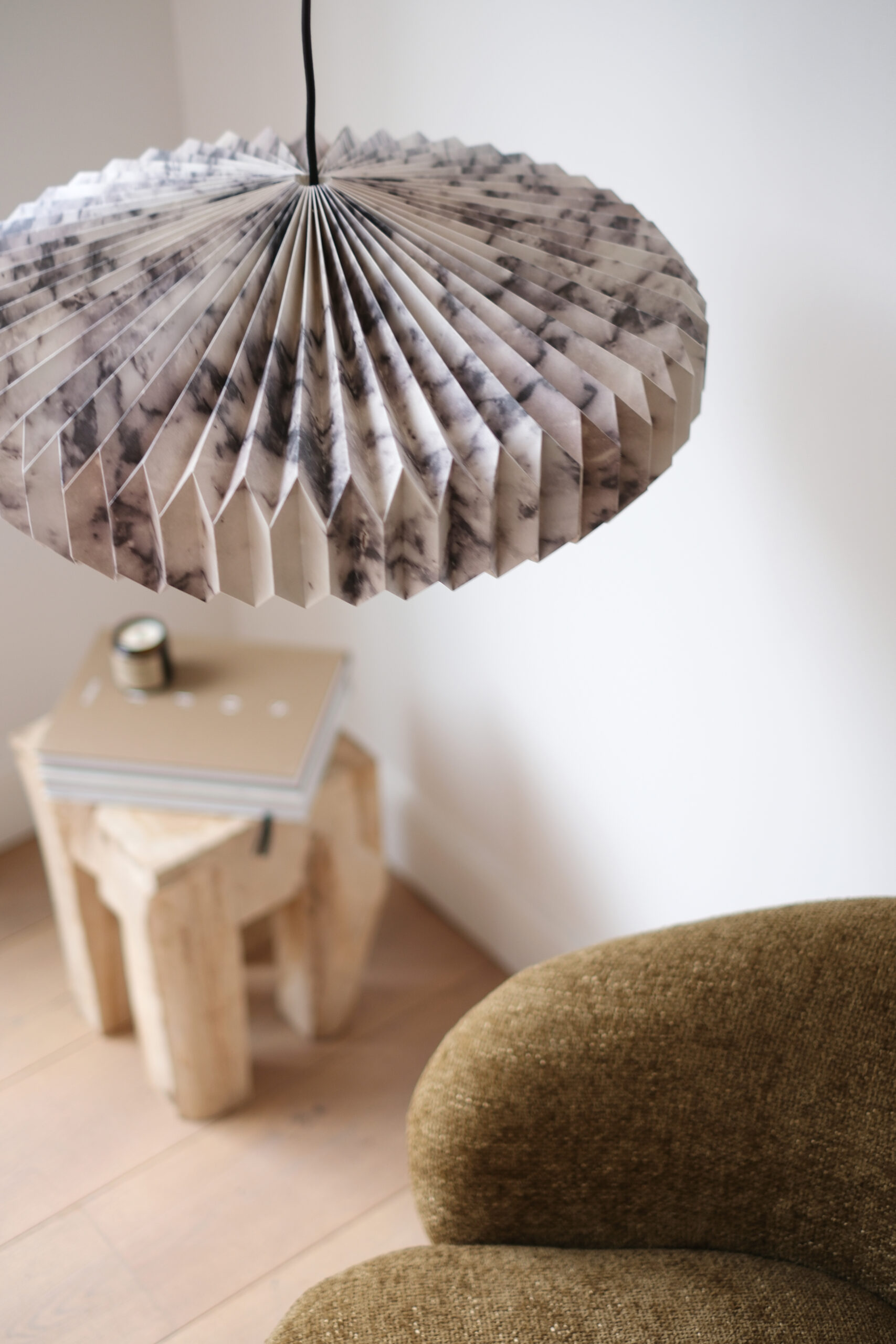 lampe origami marbre ellipse