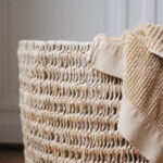 Grand panier en paille détail