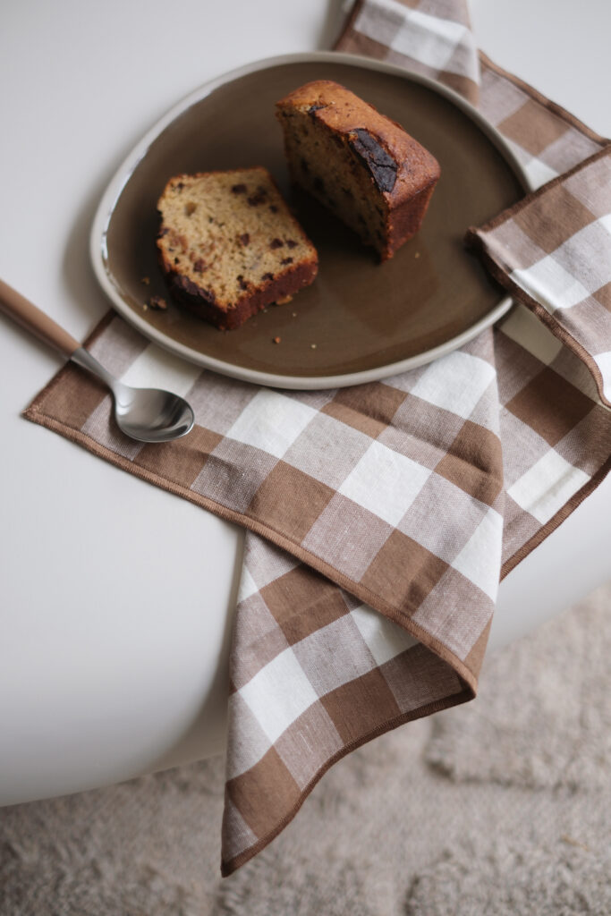 serviette de table vichy marron