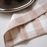 serviette de table vichy beige