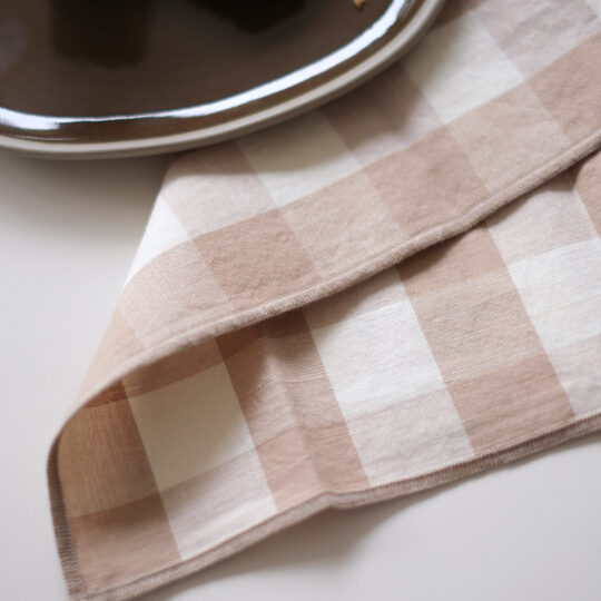 serviette de table vichy beige