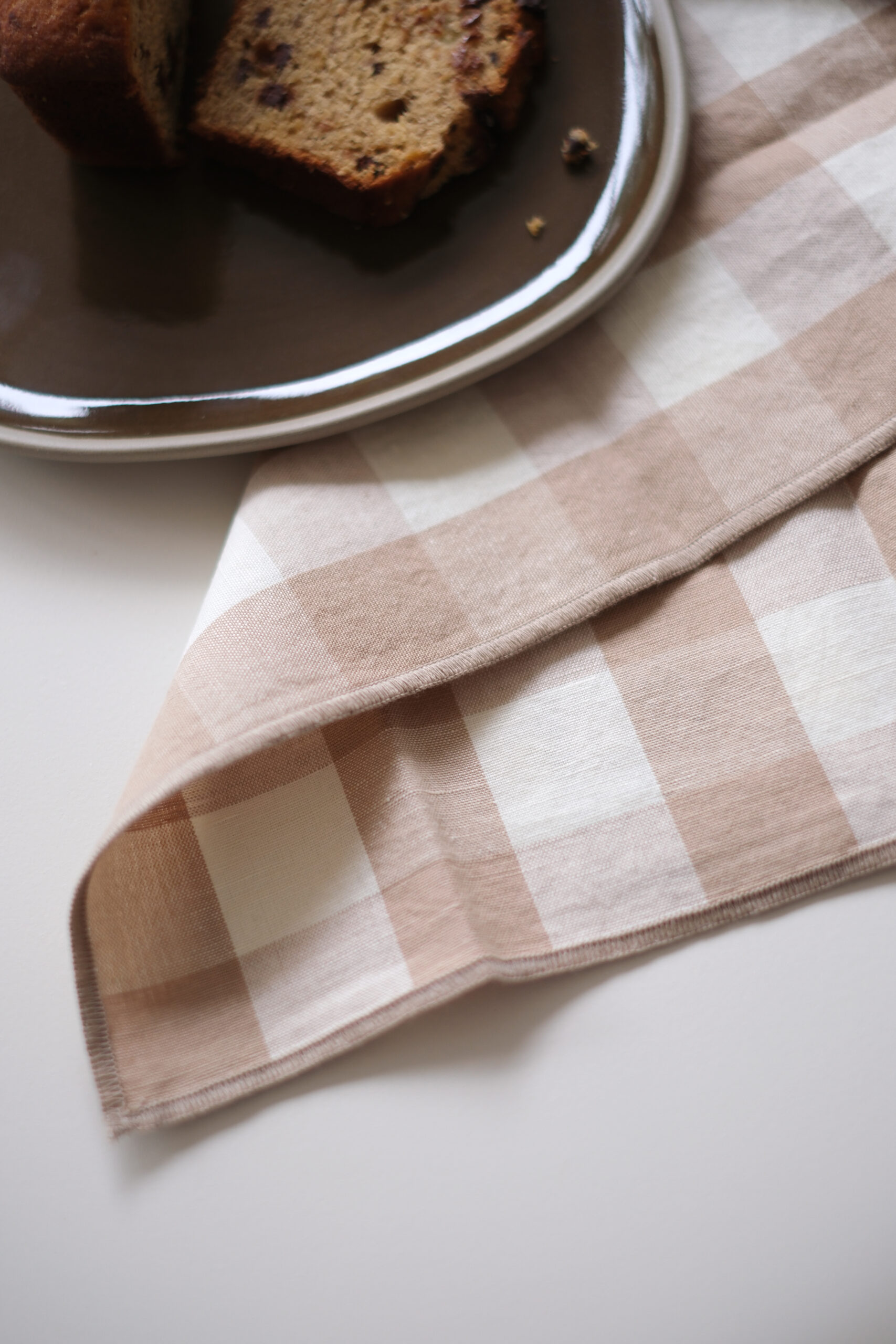 serviette de table vichy beige
