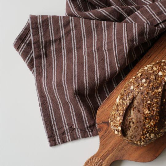 torchon coton marron