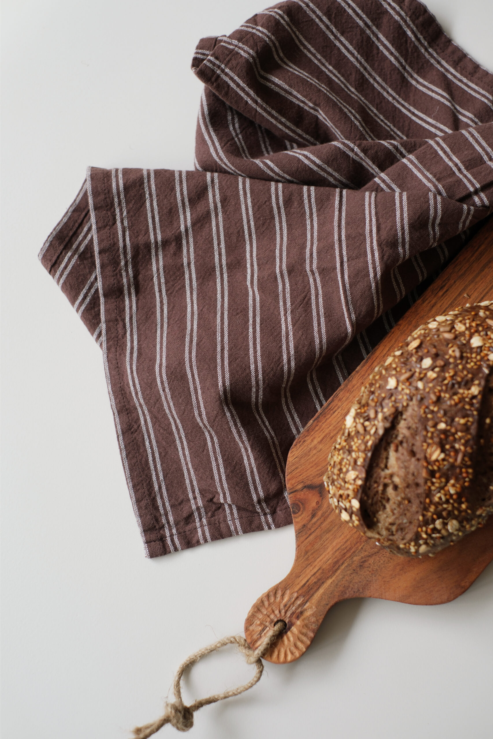 torchon coton marron