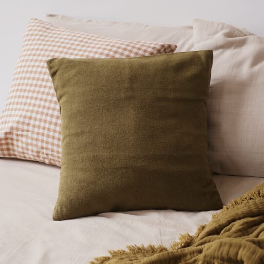 housse de coussin vert olive