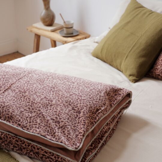 housse d'édredon velours de coton léopard
