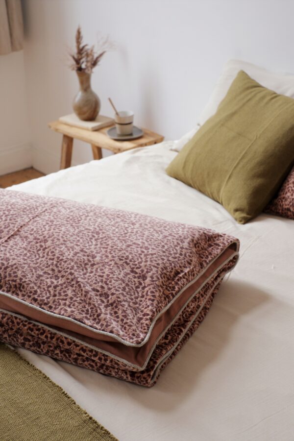 housse d'édredon velours de coton léopard