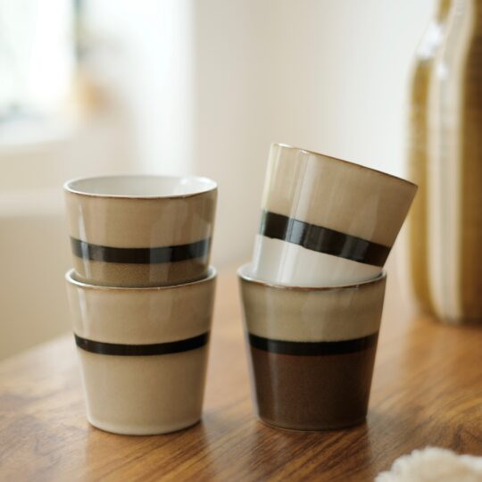 lot de 4 tasses en grès