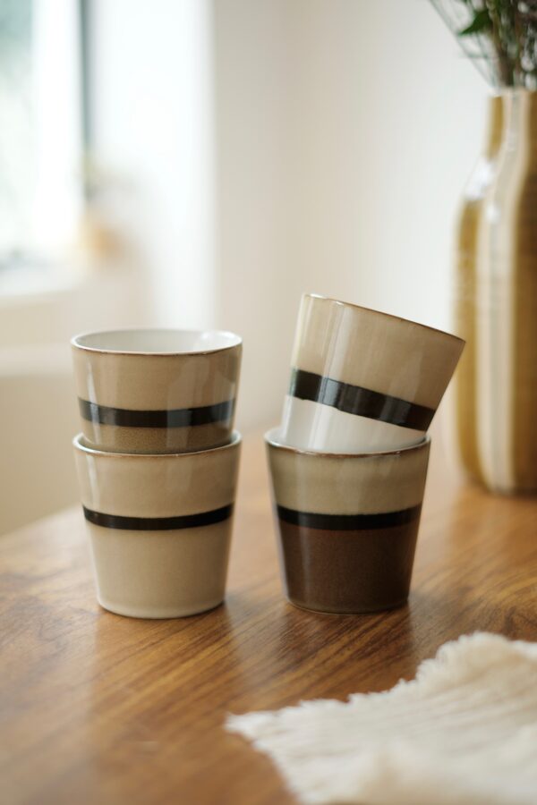 lot de 4 tasses en grès