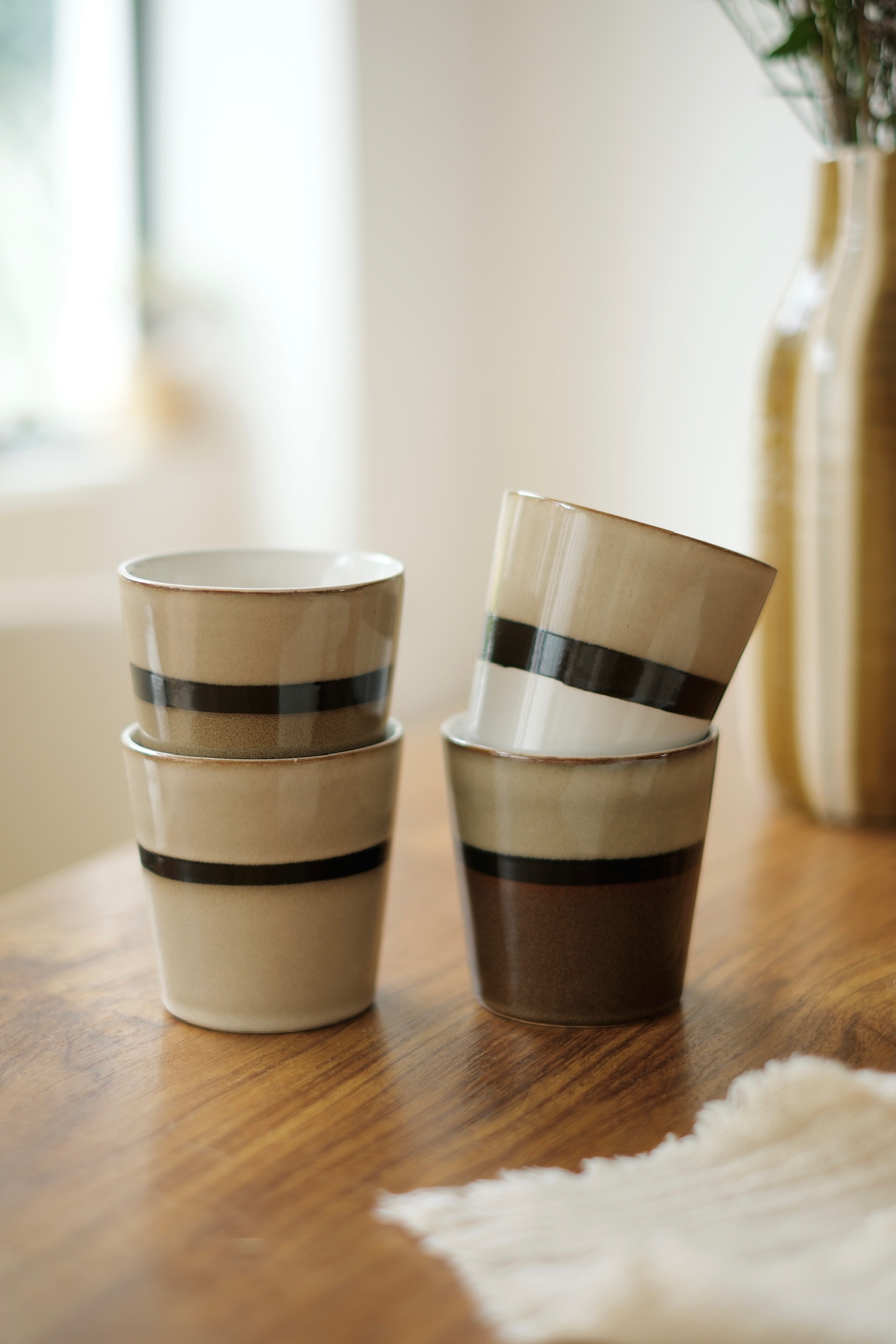 lot de 4 tasses en grès