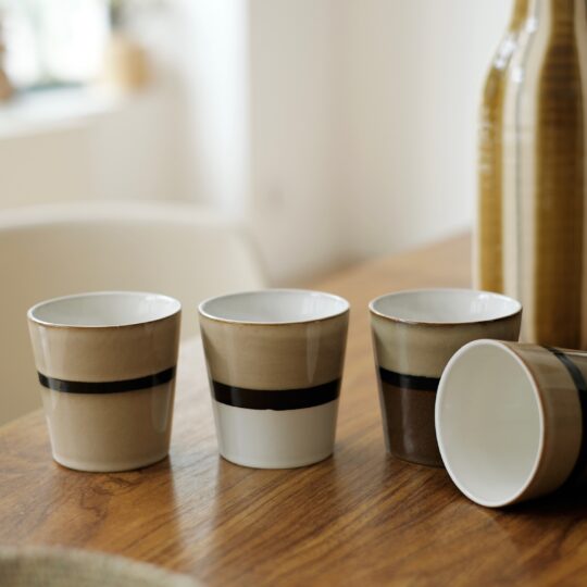 lot de 4 tasses en grès