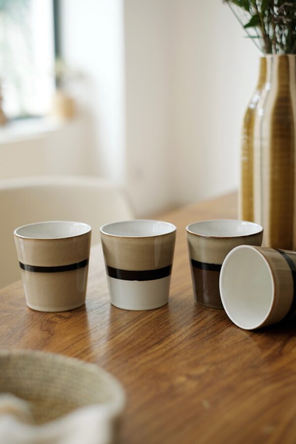 lot de 4 tasses en grès