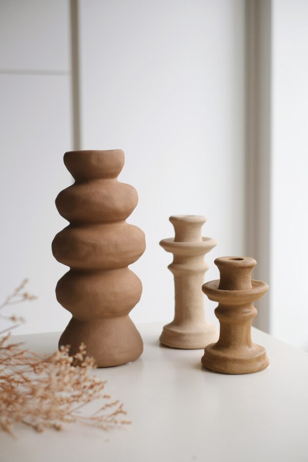 vase en céramique avec bougeoir