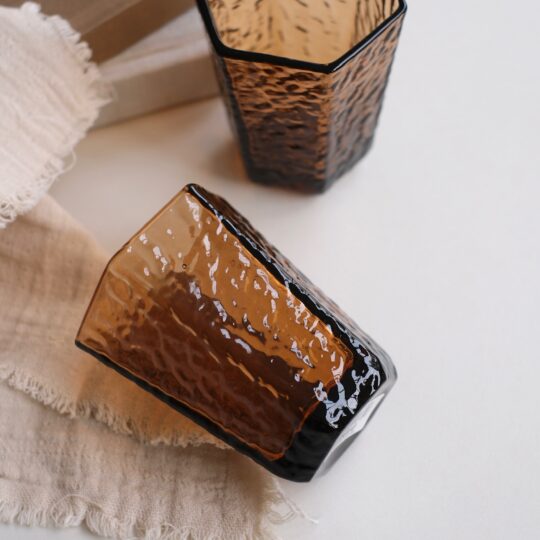 gobelet verre ambré