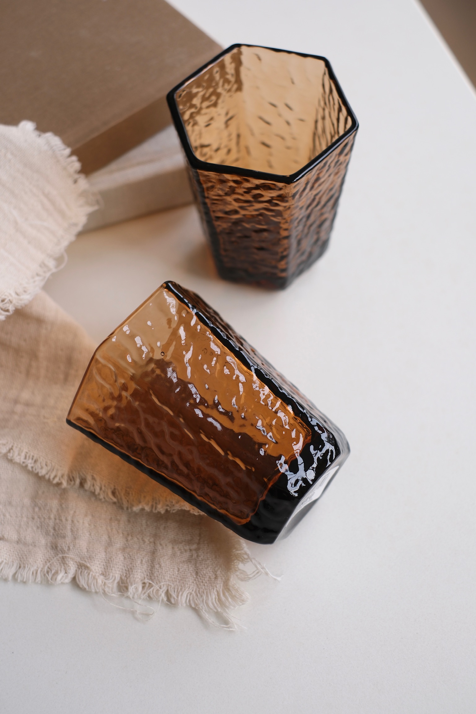 gobelet verre ambré