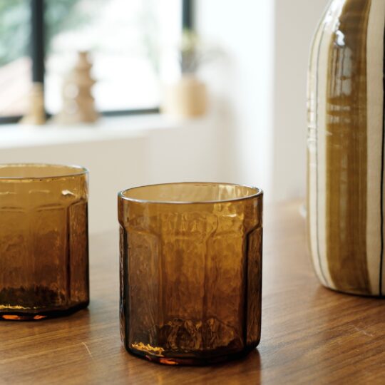 gobelet ambré côtelé