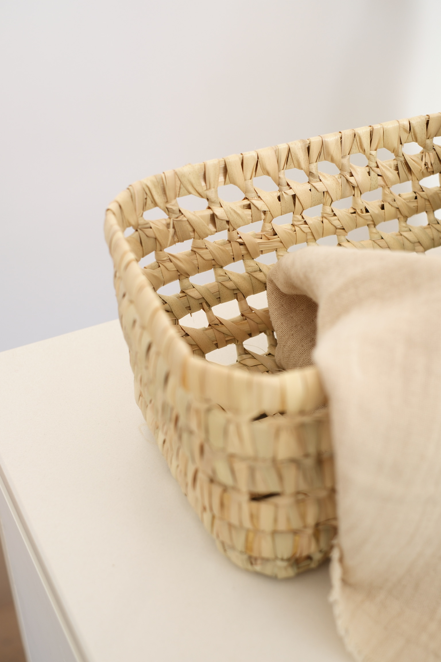 détail panier rangement paille