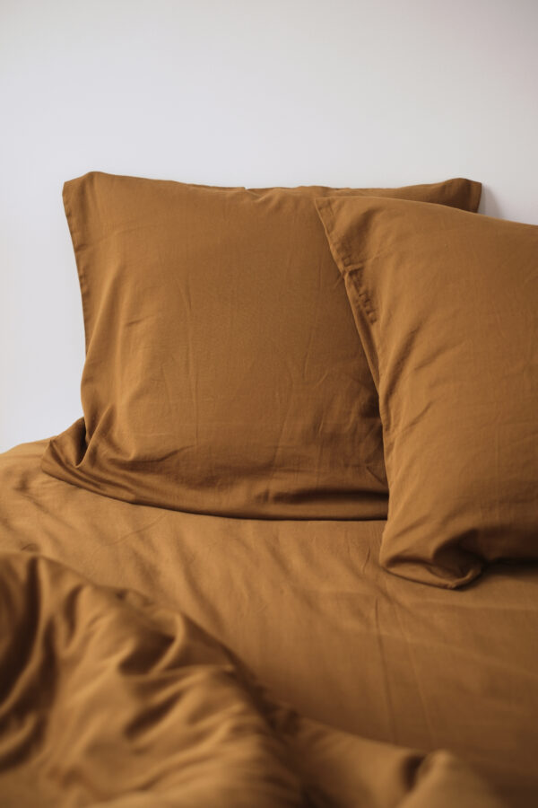 taie d'oreiller en gaze de coton caramel