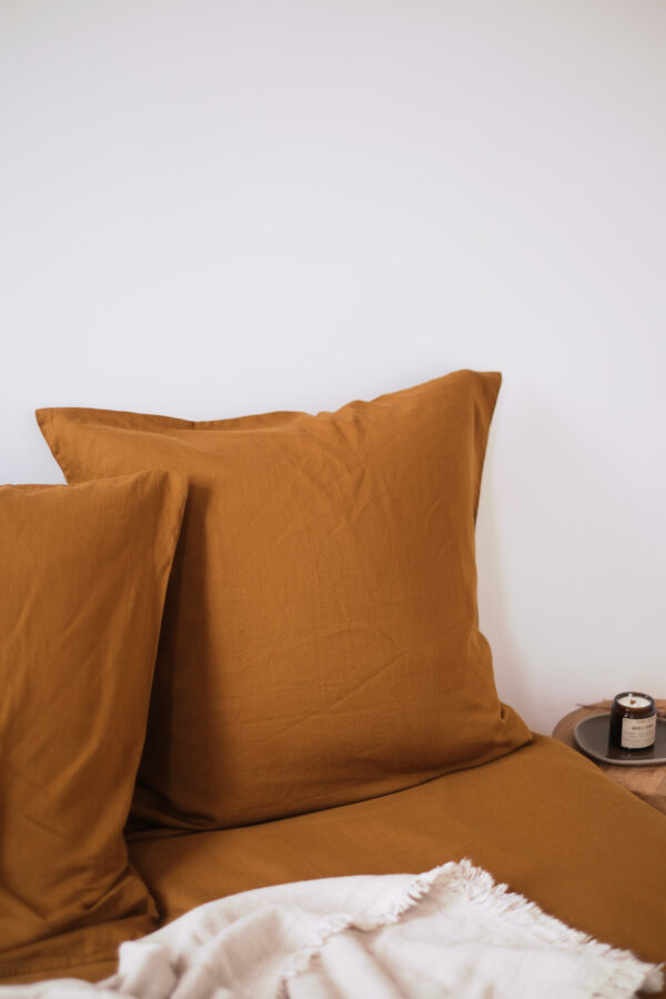 taie d’oreiller en gaze de coton ocre taie d'oreiller en gaze de coton ocre