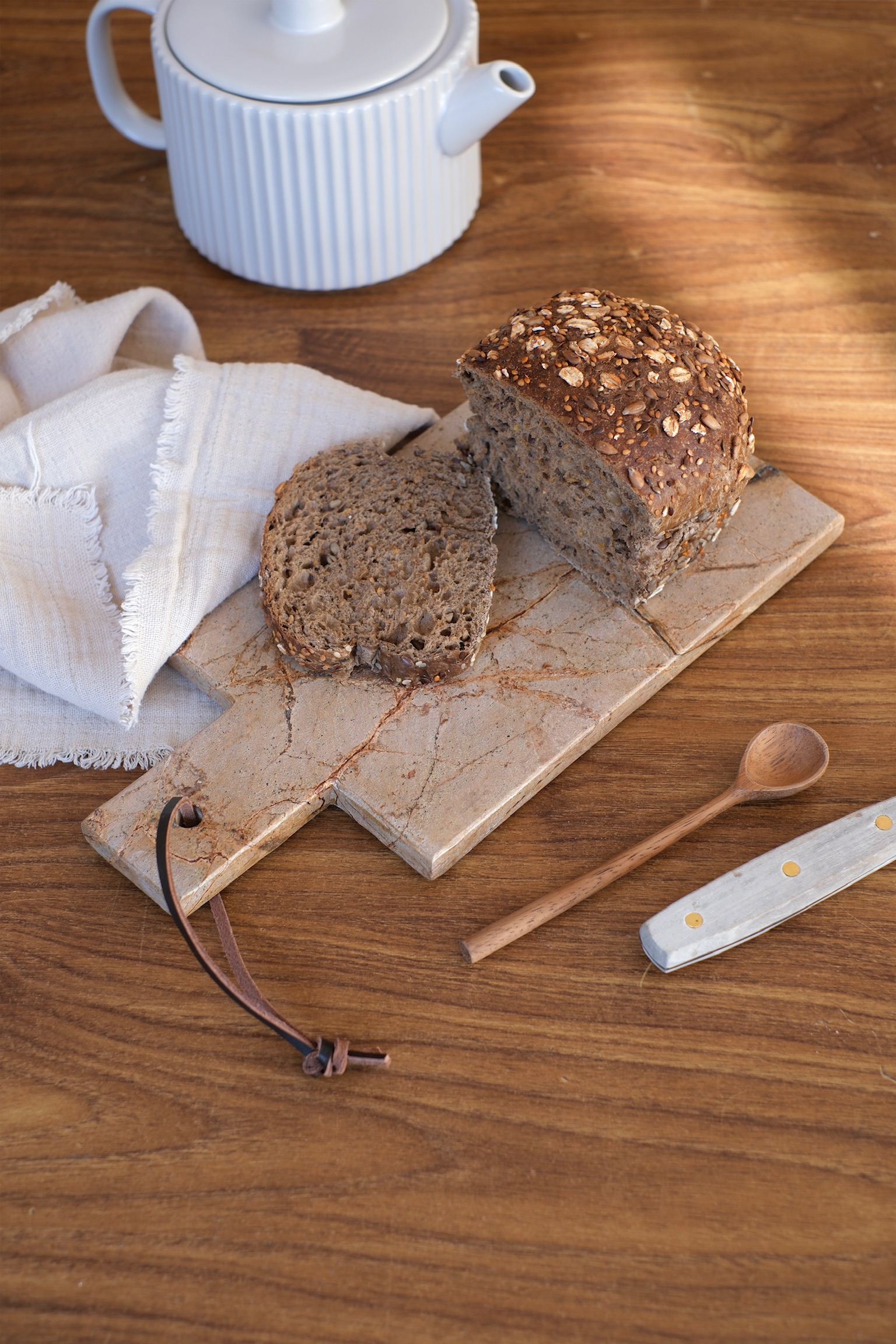 planche de présentation en marbre