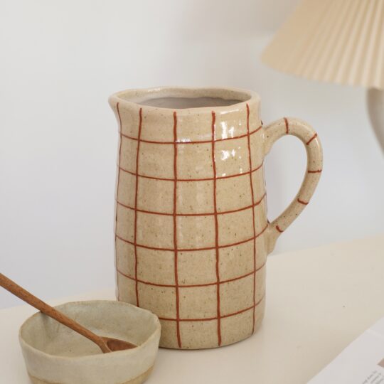 pichet céramique carreaux terracotta
