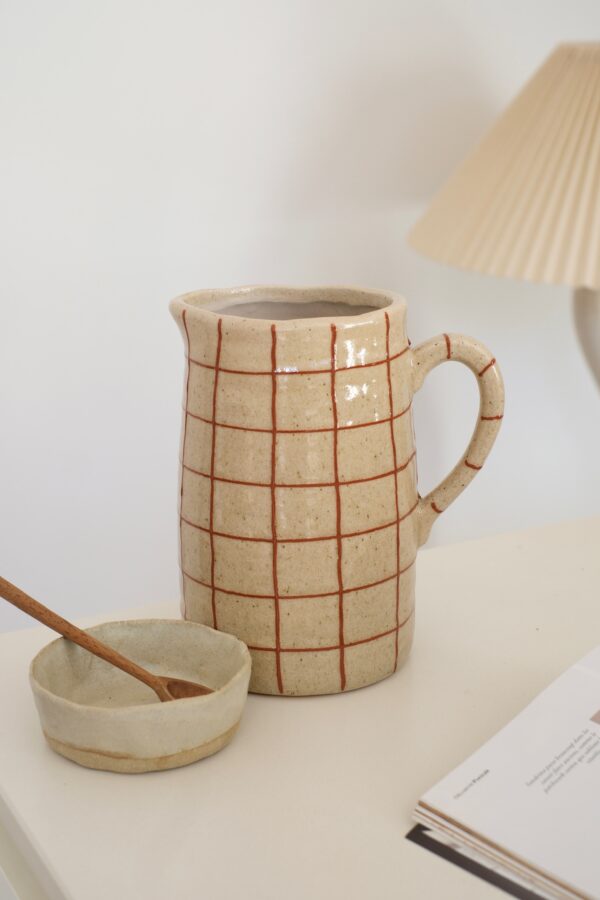 pichet céramique carreaux terracotta