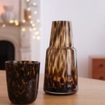 set carafe et verre léopard