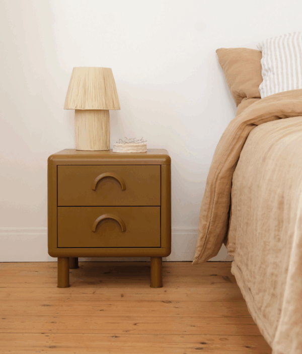 table de chevet moutarde