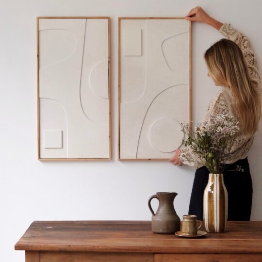 tableau abstrait relief