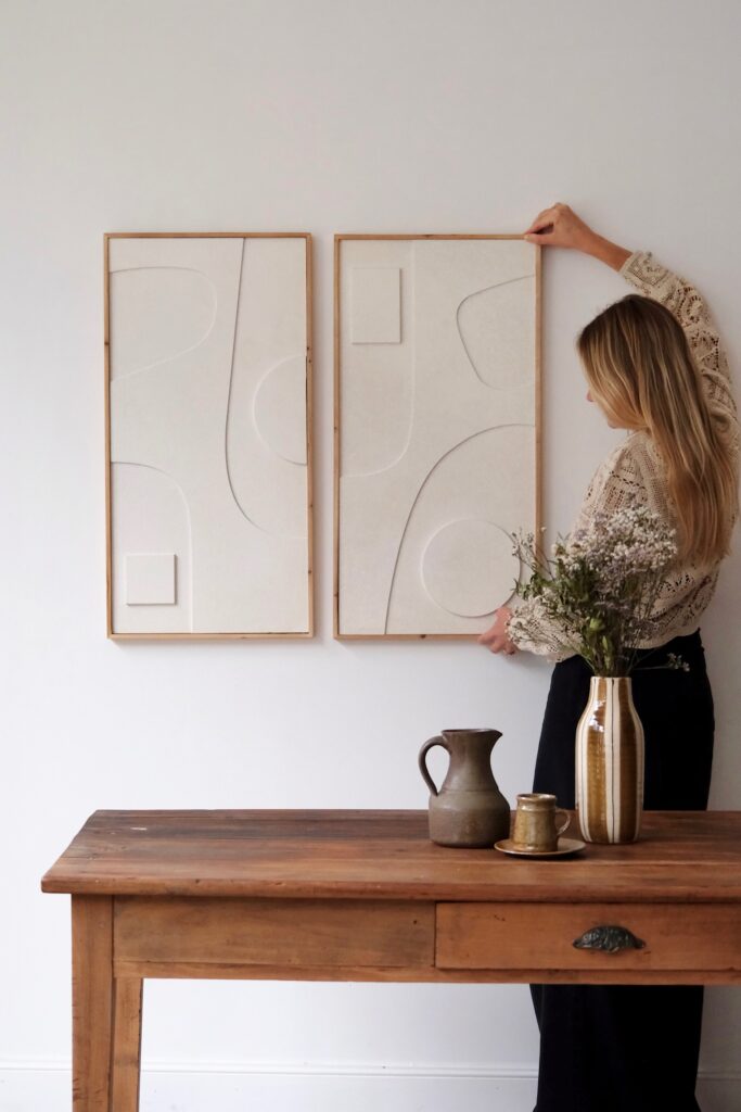 tableau abstrait relief