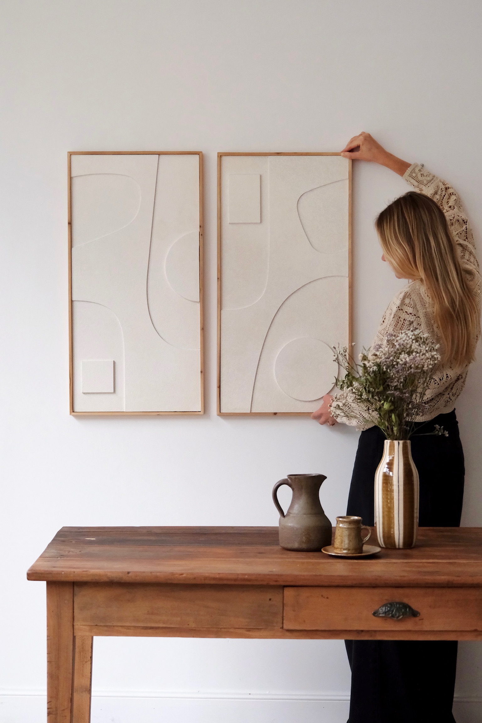 tableau abstrait relief