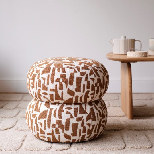 pouf beige marron