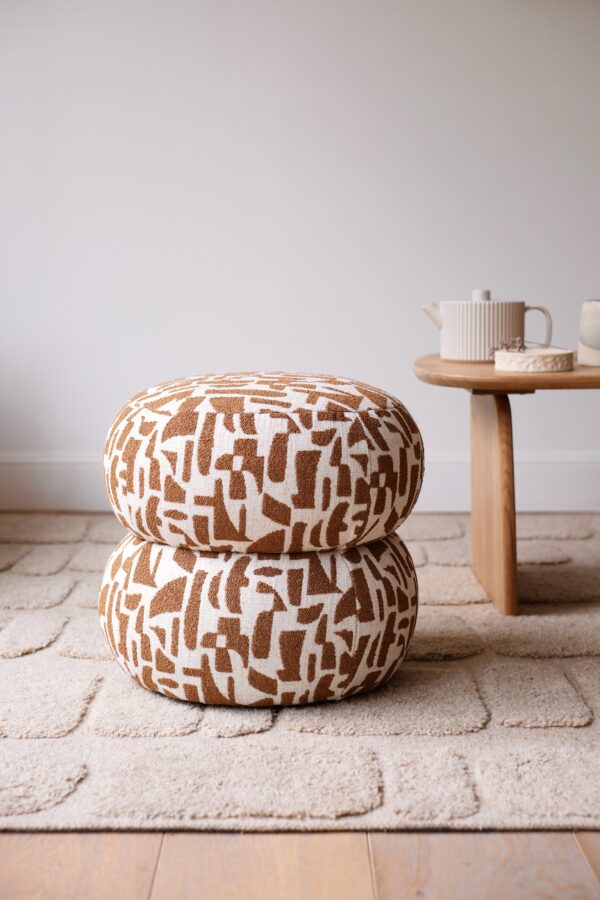pouf beige marron