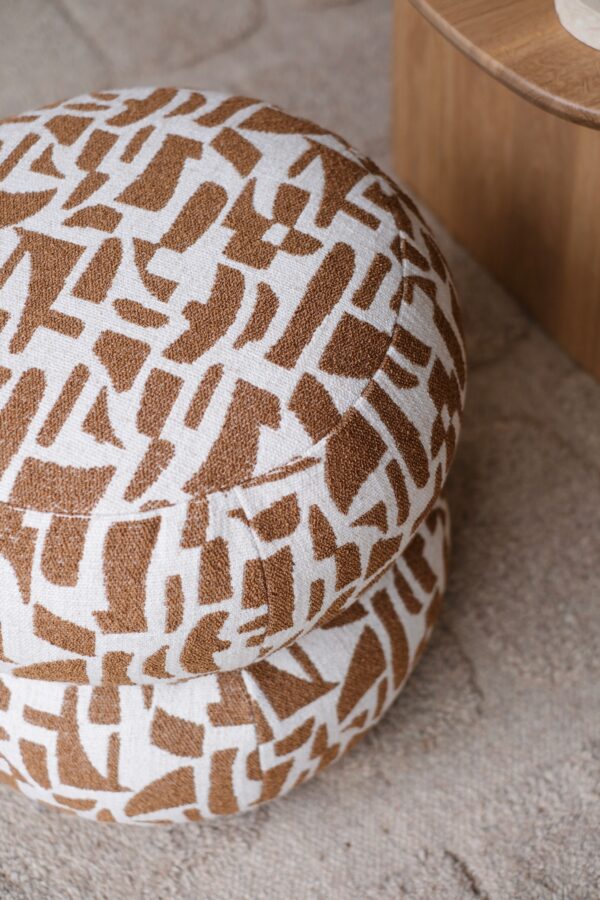 détail pouf en lin