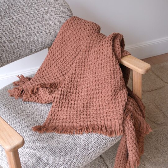 plaid coton gaufré moccaccino