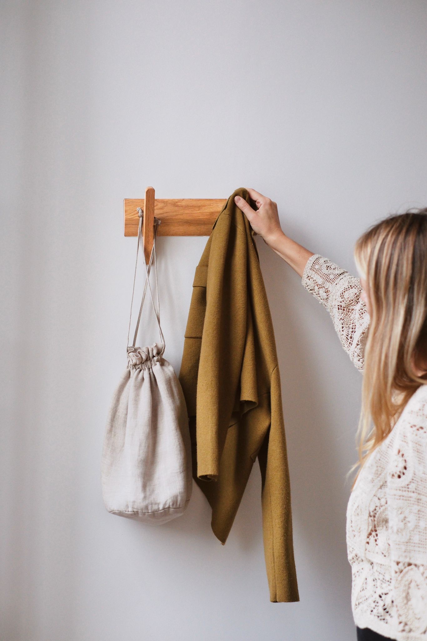 patère bois 2 crochets