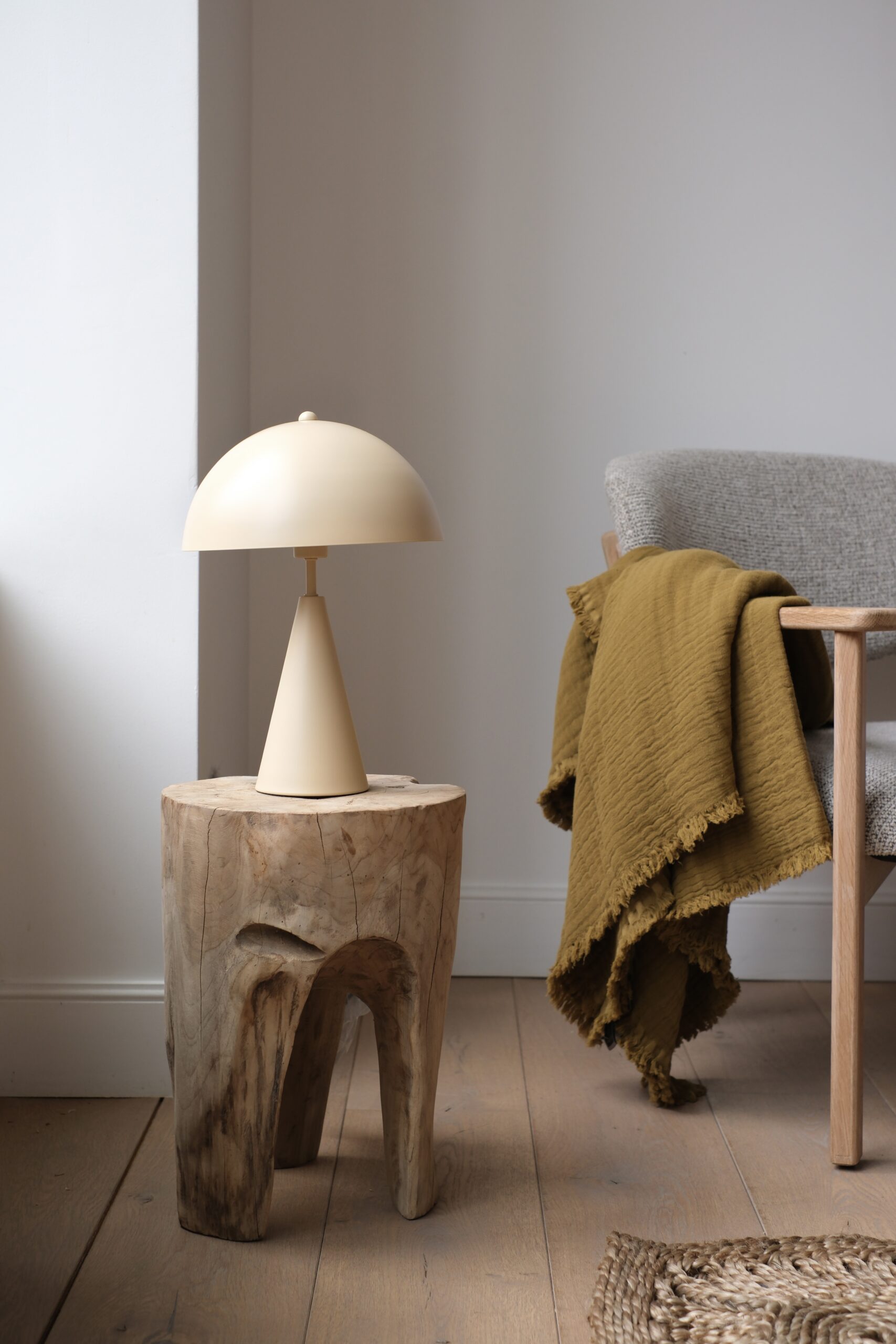 lampe champignon beige