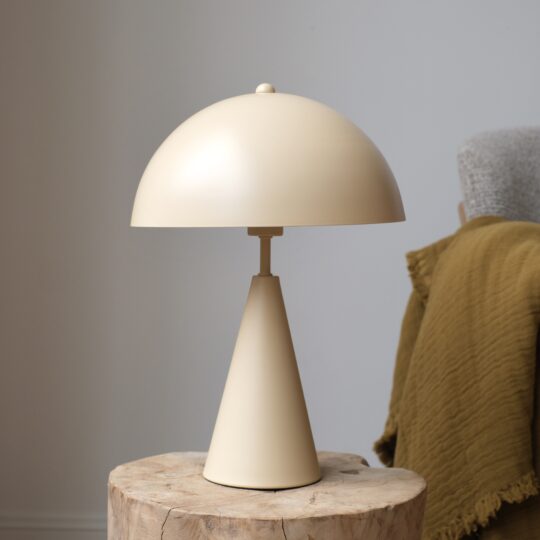 lampe champignon métal beige