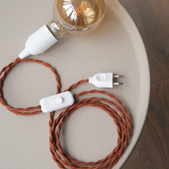 câble douille E27 blanc