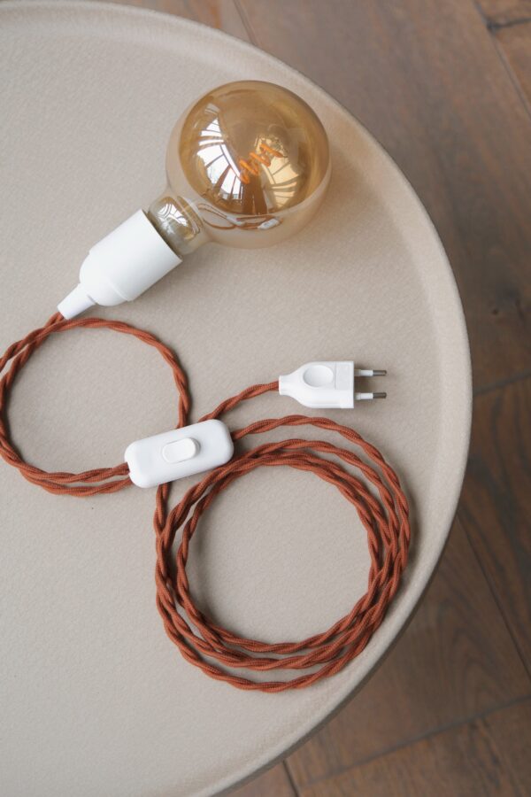 câble douille E27 blanc