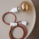 câble douille E27 marron