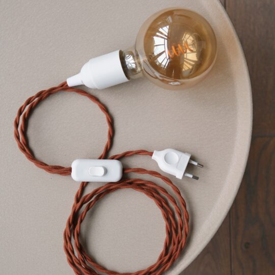 câble douille E27 marron